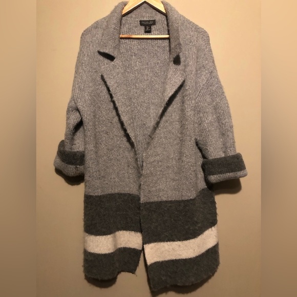 RACHEL ZOE Wool Blend Open Longline Cardigan Duster - Picture 2 of 5